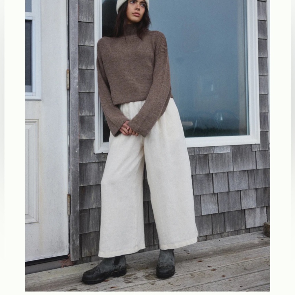 First Rite Brown Linen Pants